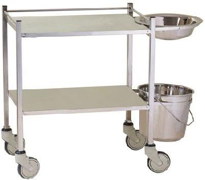 Dressing Trolley With Bowl And Bucket, Feature : Rustproof, Shiny Look, Water Resistant, Easy Operate