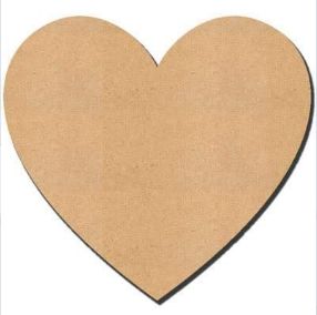 Kapsie Plain Polished Heart Shape Canvas Board, Color : Brownish