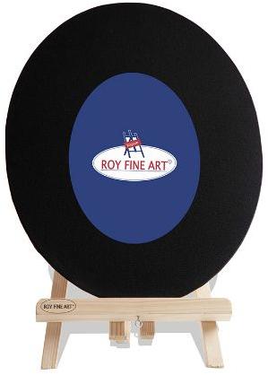 Oval Shape Black Canvas Board with Easel