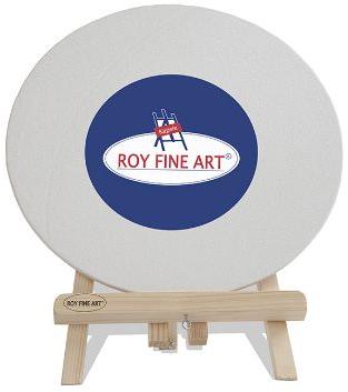 Round Shape White Canvas Board with Easel