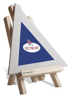 Triangle Shape White Canvas Board with Easel