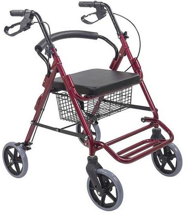 Steel Rolling Walker, Color : Red