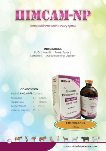 Himcam MP Nimesulide and Paracetamol Injections, Packaging Size : 100ml