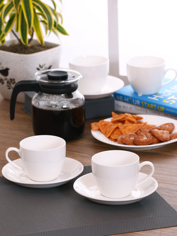 Ceramic Cup and Saucer Set, Size : 6.5 x 12.4 x 12.4