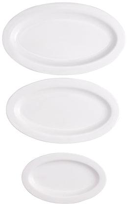 Ceramic Oval Platter, Size : 36x6 + 32x6 + 25x6 Cm (Apx)