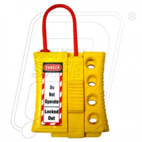 Made from nylon plus ABS DE ELECTRIC LOCKOUT HASP, Color : Body yellow, shackle red.