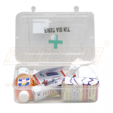Protector FIRST AID MINI KIT, for Suitable car, small office, school van, Color : White transparent