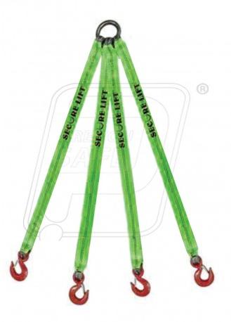 Swadesh FOUR LEGGED WEBBING SLINGS, for port, dock yards, construction, transport, Color : Green