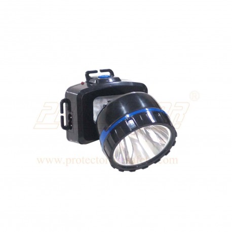 LED RECHARGEABLE HEAD LIGHT TORCH, Color : Black