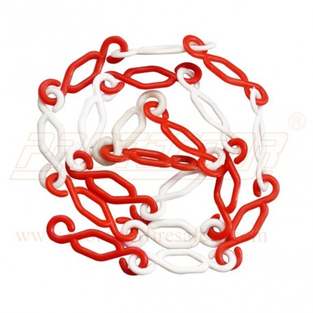 Made from LDPE. PLASTIC INTERLINK CHAIN, Color : Red White.