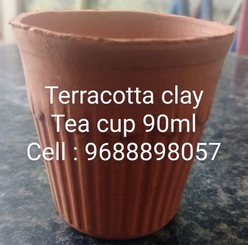 Terracotta tea cup, Size : 2.5x2.5inch