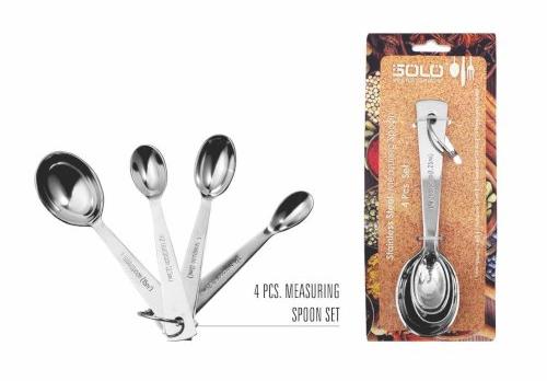 Solo Stainless Steel Measuring Spoon, for Home, Hotel, Restaurant, Finish Type : Mirror