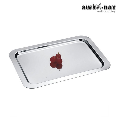 Awkenox Steel Serving Tray, Size : 12 x 18 Inch