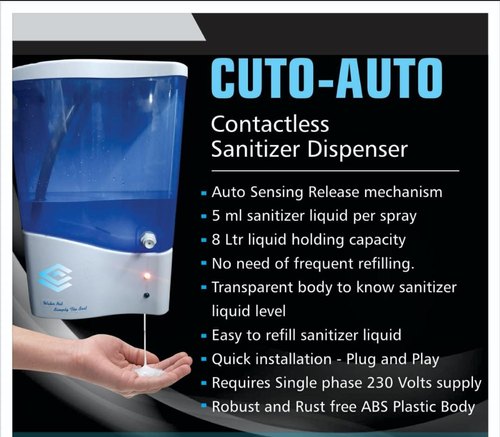 The Intellectuals ABS Liquid/ Gel Automatic Hand Sanitizer Dispenser, Capacity : 8 litres