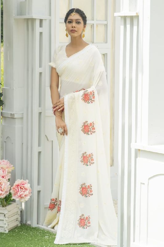 Embroidered Work Sarees