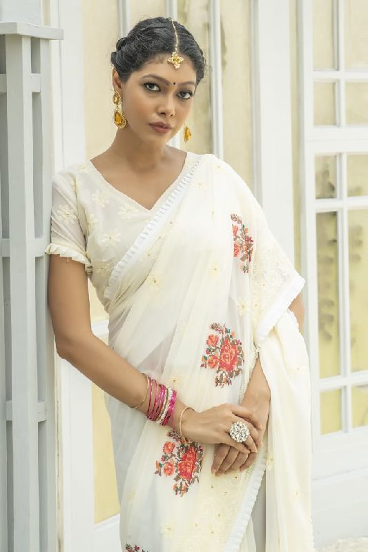 Embroidered Work Sarees