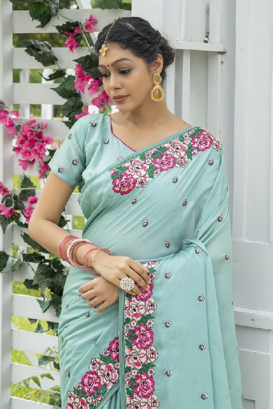 Embroidered Work Sarees