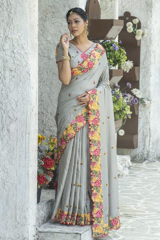 Embroidered Work Sarees