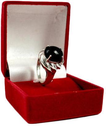 Silver Black Agate Ring, Shape : Circle