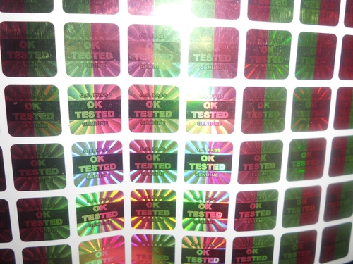 Printed PET Dual color Holograms stickers, for Industrial