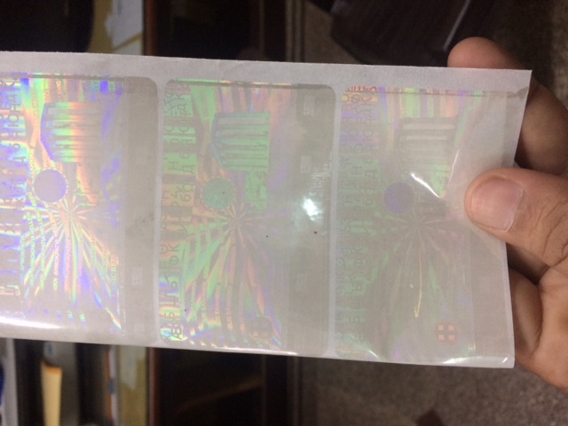 Pastic Holographic Overlay Film, for Packaging Use, Pattern : Printed