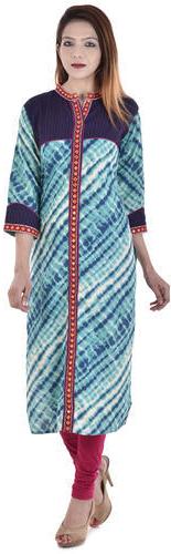 Rangrez Collar Plain Kurti, Gender : Female