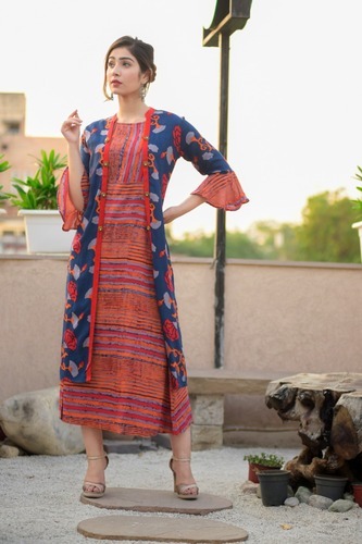 Designer Fancy Rayon A Line Kurti