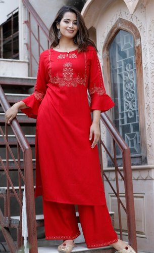 Pure Red Palazzo Suit