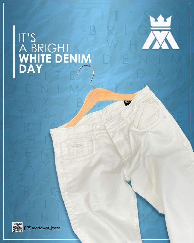 White 100% cotton denim, Specialities : Seamless Finish, Perfect Fitting
