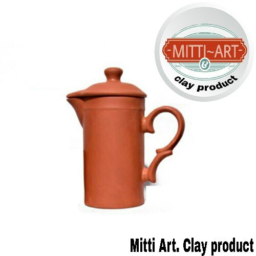 Mitti Art Clay Water Jug, Color : Red