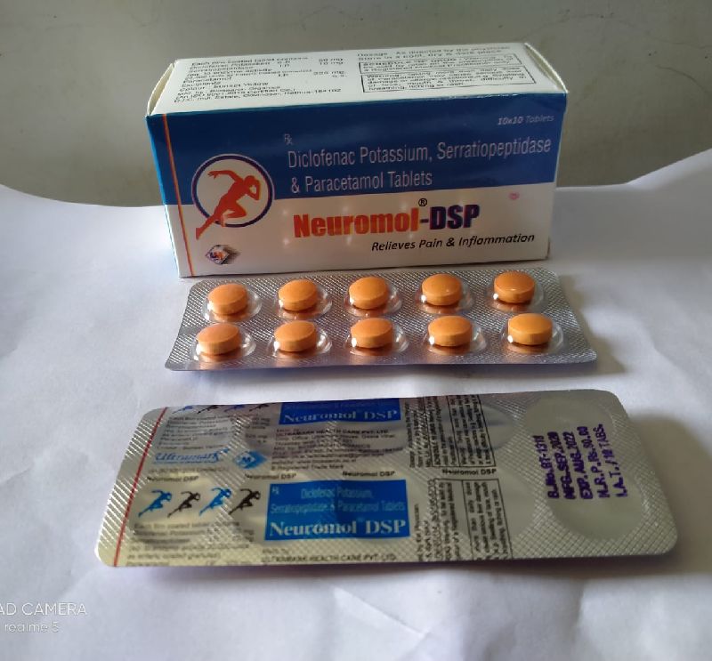 NEUROMOL DSP Serratiopeptidase, Diclofenac Potassium &amp;amp; Paracetamol Tablets
