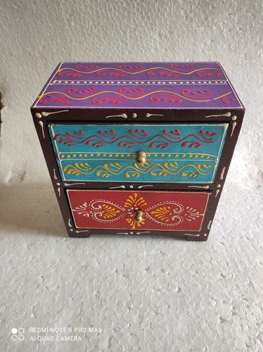 Wooden Handicraft Jewellery Box, Color : Orange,   Purple, Blue