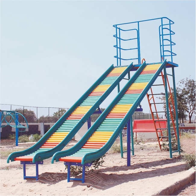 FRP Double Roller Slide, for Park, Play School