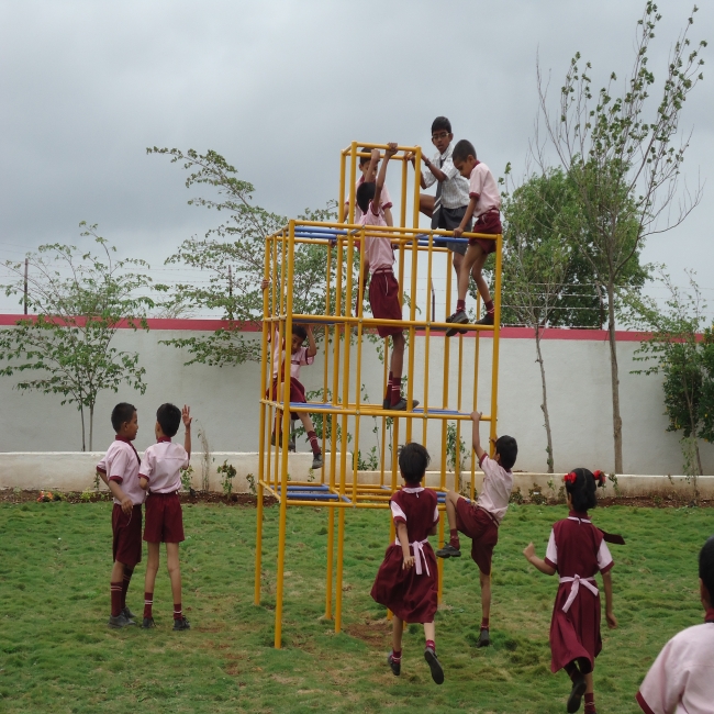 Polished Iron Square Jungle Gym