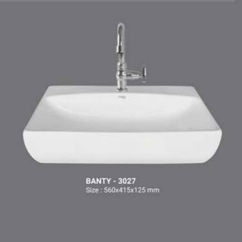Cura Plain Ceramic table top basin, for Bathroom