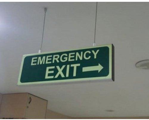 Rectangular Emergency Exit LED Sign Board, Voltage : 110-220 V AC