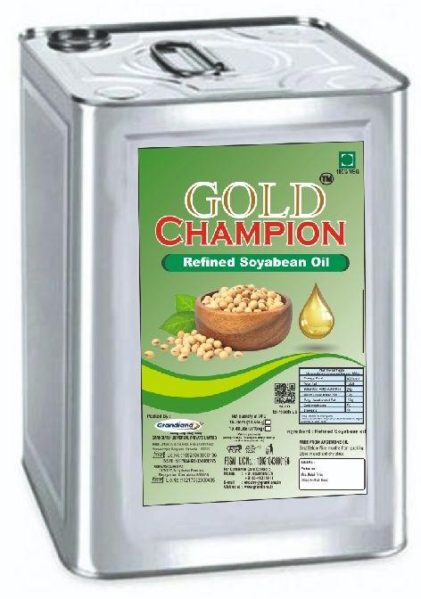 Gold Champion soybean oil, Packaging Type : Tin