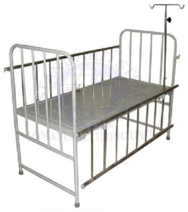 Polished Stainless Steel Hospital Pediatric Bed, Size : 4x6ft