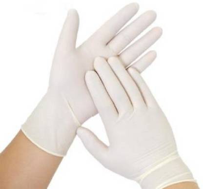 Latex Powdered Examination Gloves, Size : Standard