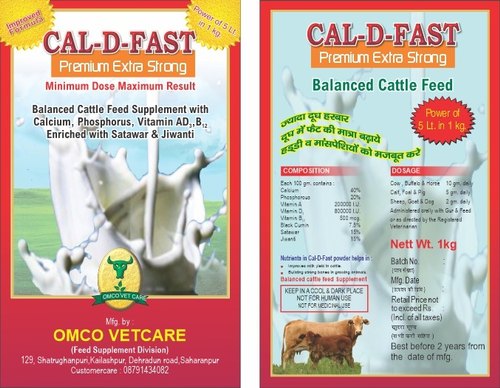 Authgrow Herbal Cal-D-Fast Cattle Feed Supplement, for Veterinary, Packaging Size : 500gm, 1kg etc.