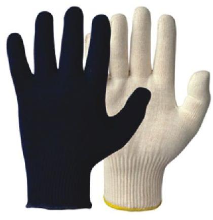 SST Dotted Cotton Knitted Gloves, Size : Standard