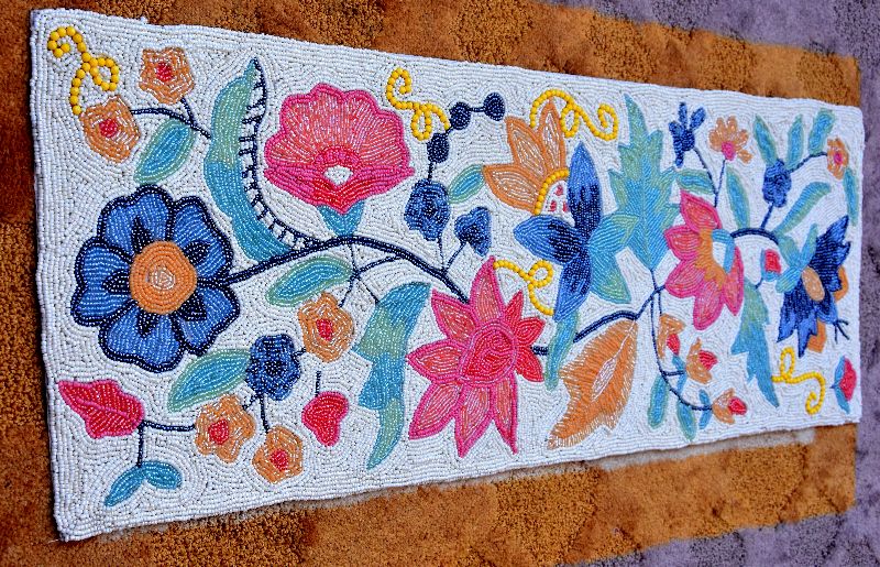 Beaded Hand Embroidered Table Runner