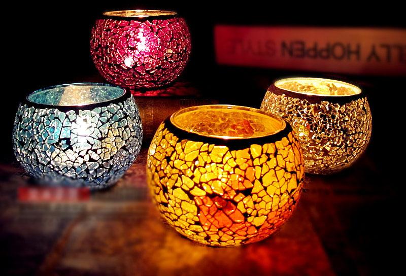 Round Glass Fancy Votive Candle Holder, for Decoration