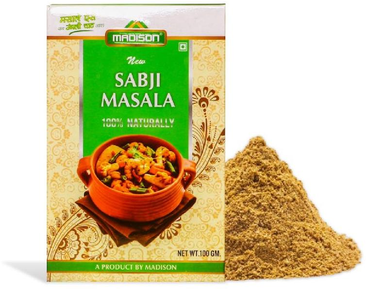 Madison sabji masala, Packaging Type : Plastic Pouch, Plastic Packet, Plastic Box