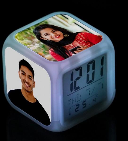 Sqaure Plastic Customized LED Clock, for Home, Office, Decoration, Packaging Type : Paper Box