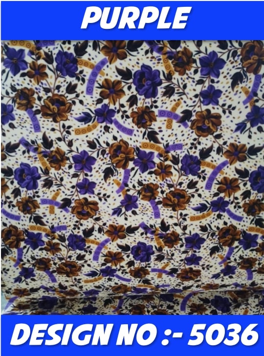 Purple Raising Print Velvet Fabric