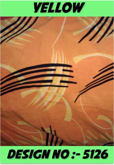Yellow Raising Print Velvet Fabric