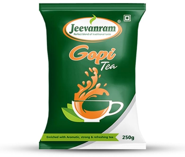 JEEVANRAM GOPI TEA 250GM, for Dhaba, Home, Office, Restaurant, Certification : FSSAI Certified