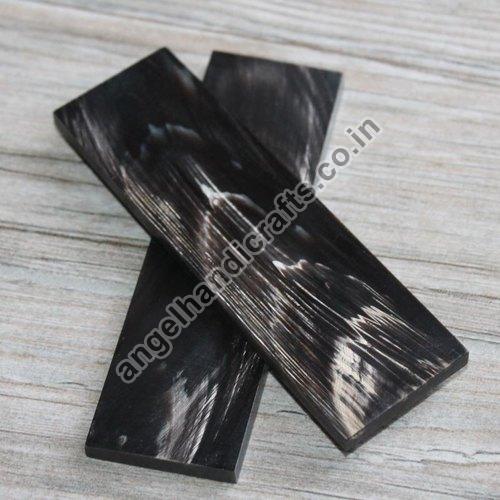 Streaks Black Horn Plate, Size : 160x60 mm