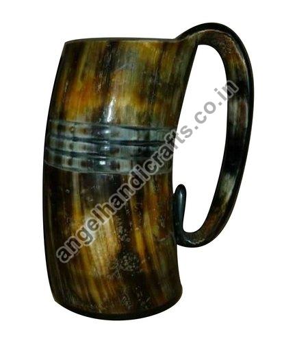 Round Polished Horn Mug, for Drinkware, Pattern : Plain